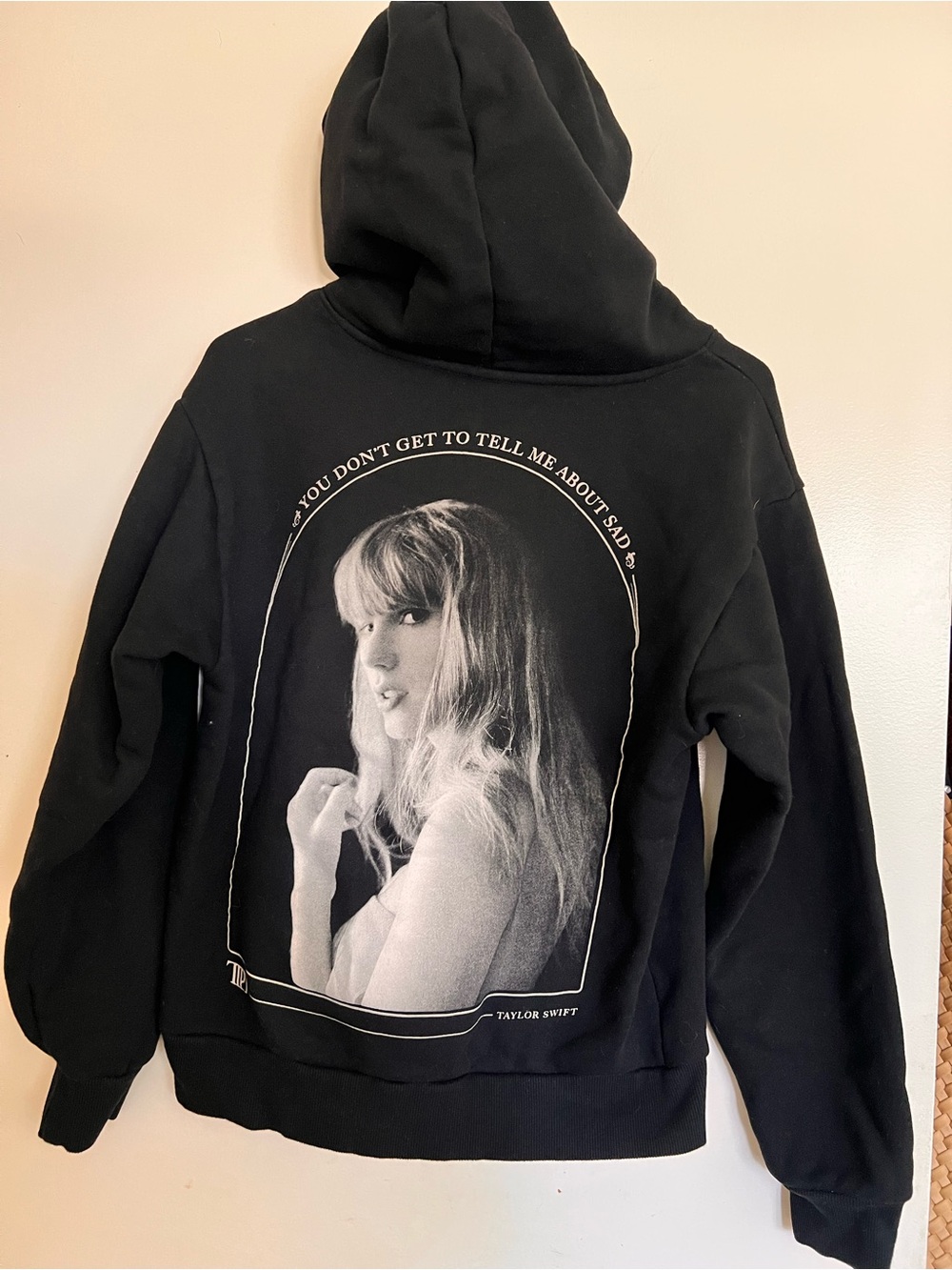 Taylor Swift Black Hoodie The Tortured Poet Department w/ Taylor Swift Portrait